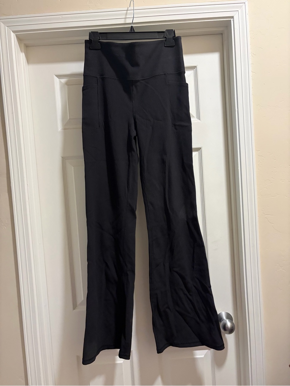 Athleta Salutation Stash Rib Flare Leggings - Black  Large Tall / LT